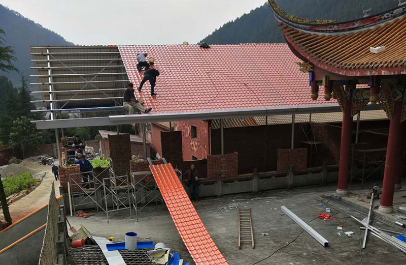 瀘州寺廟樹脂瓦安裝效果圖大全